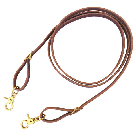 5/8 Latigo Roping Reins w/ Brass Hardware