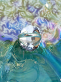 Native American Made Sterling Silver and Turquoise Cluster Ring