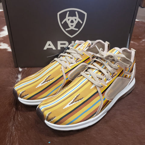 Women's Ariat Fuse Tennis Shoes Mustard Aztec