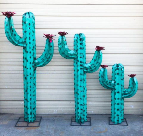 Large Saguaro Cactus with Flowers