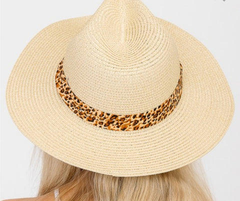 Natural Rancher Hat w/ Leopard Band