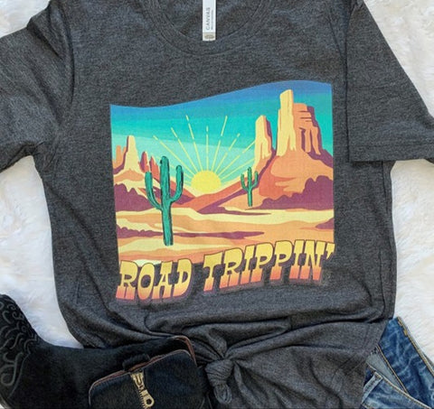 Road Trippin Charcoal Tee