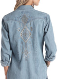 Panhandle Women's Denim Embroidered Snap Shirt