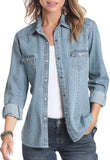 Panhandle Women's Denim Embroidered Snap Shirt