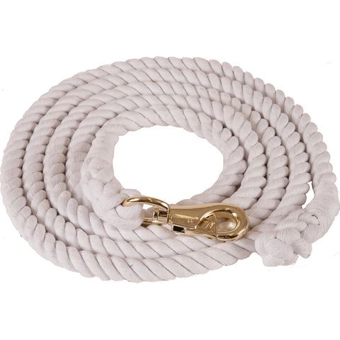 White Cotton Lead with Brass Bull Snap