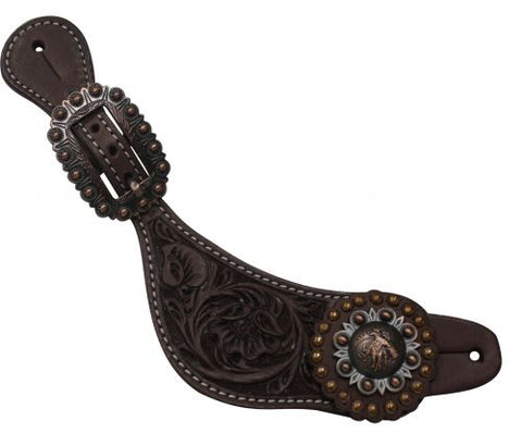 Ladies Spur Strap with Barrel Racer Concho