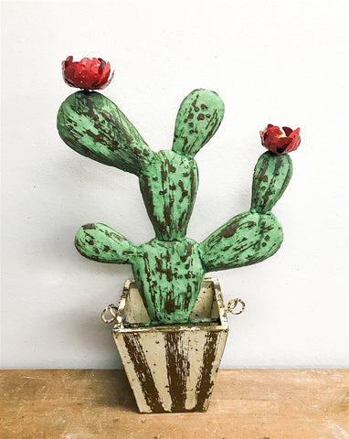 Metal Cactus in Pot