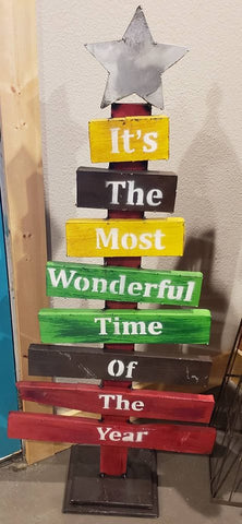 Christmas Tree Metal Sign