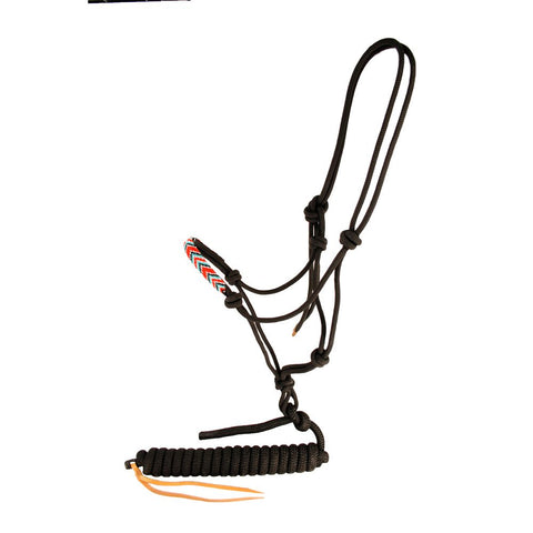 Beaded Nose Rope Halter with Lead - Aztec