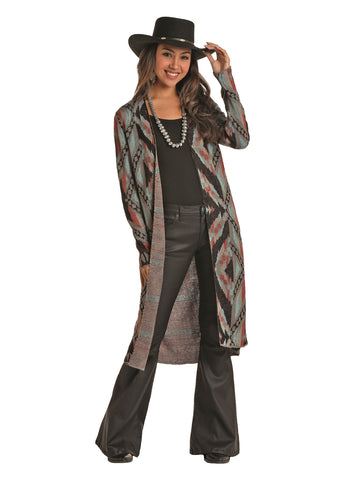 Women's Aztec Cardigan - Black