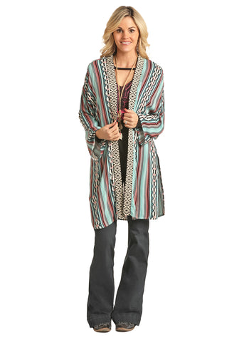 Rock & Roll Multi Color Stripe Kimono