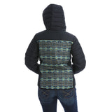Cinch Ladies Quilted Puffer Black Aztec Hooded Jacket