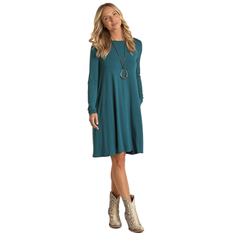 Panhandle Women's Long Sleeve Swing Dress with Pockets