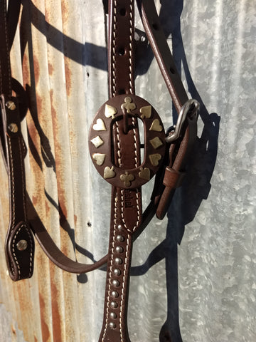 Cashel Card Suite Buckles Silver Dots Headstall