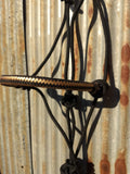 Rope Halter with Rawhide Metallic Noseband