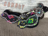 Black Aztec Spur Straps