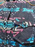 Youth Rock & Roll Vintage Black Aztec Snap Button Up