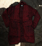 Women's Soft Oxblood Red Cardigan