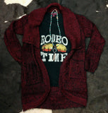 Women's Soft Oxblood Red Cardigan