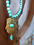 Ataggirl Brass Thunderbird Dog Tag Necklace