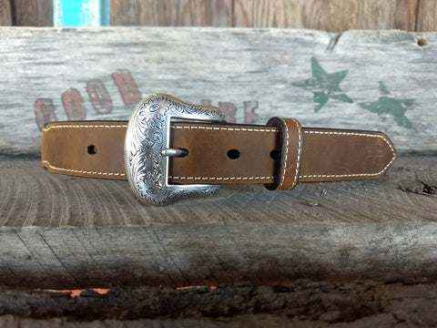 Boy's Brown & Blue Beaded Inlay Belt