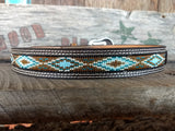 Boy's Brown & Blue Beaded Inlay Belt