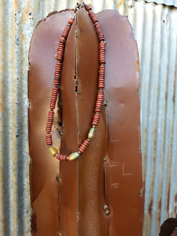 Rust Rondelle Choker Necklace