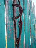 HR Scroll Square Concho Tie End One Ear