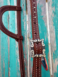 HR Scroll Square Concho Tie End One Ear