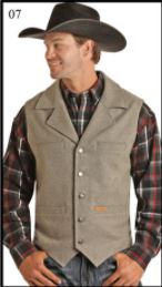 POWDER RIVER OUTFITTERS MEN'S GREY WOOL VEST