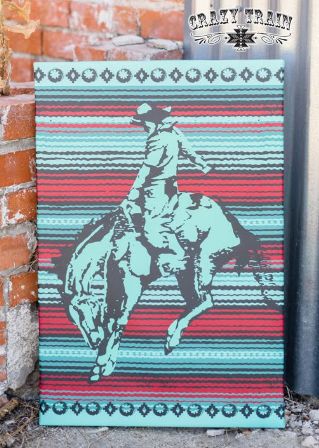 Crazy Train Ranch Horse Rider Canvas