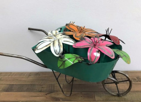 Wheelbarrow w/ Flowers - Assorted