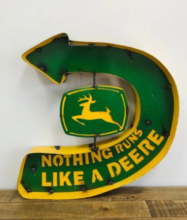 John Deere Metal Arrow Sign