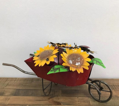 Wheelbarrow w/ Flowers - Sunflowers