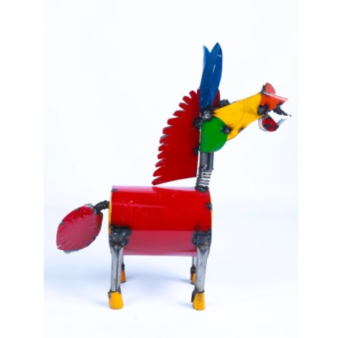Large Recycled Metal Crazy Donkey