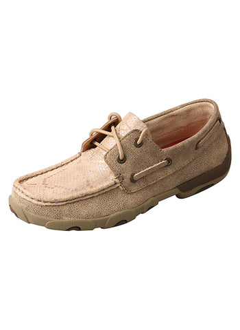 Twisted X Women's Tan Snake Print Moccasin