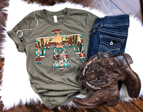 Serape Western Thunderbird Tee