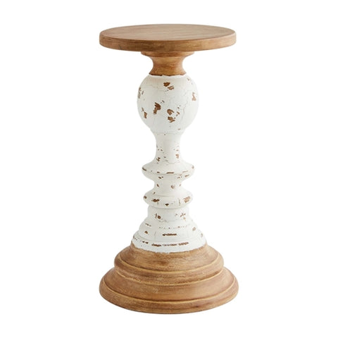 Mud Pie Small Wooden Rustic Candlestick
