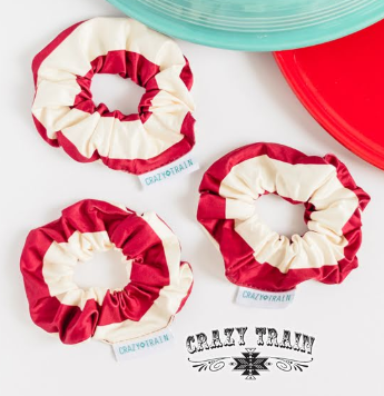 Crazy Train Candy Cane Scrunchie