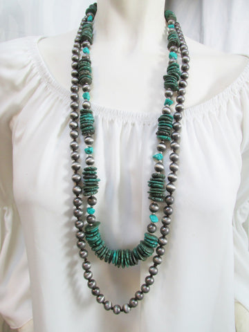 Chunky Green Blue Necklace