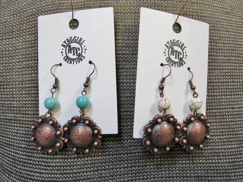 Copper Concho Earring