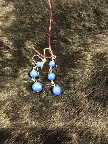 Royal Blue Bead Earrings