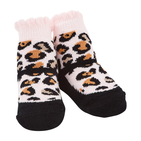 Mud Pie Black Leopard Infant Socks