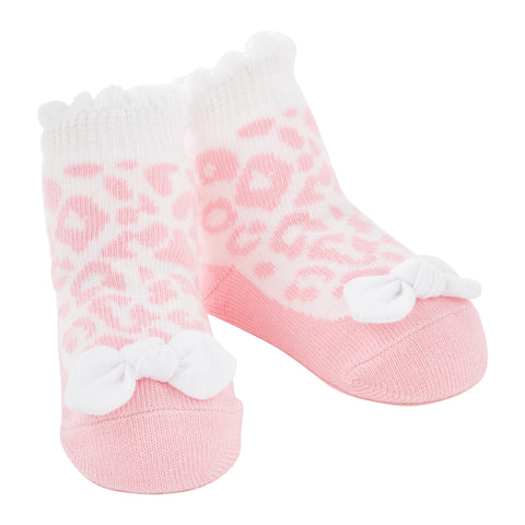 Mud Pie Pink Leopard Infant Socks