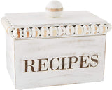 Mud Pie White Beaded Recipe Box