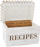 Mud Pie White Beaded Recipe Box