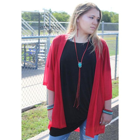 Women's Red Kickoff Kimono