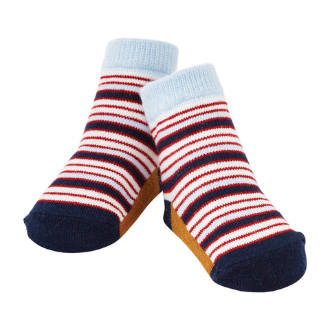 Mud Pie Blue and Red Stripe Infant Socks