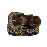 MYRA POLYCHROME HAND TOOLED LEATHER BELT