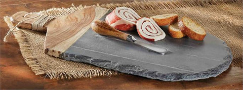 MUD PIE SLATE & WOOD SERVING BOARD SET